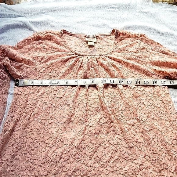 MOSSIMO Supply Co Target Dusty Rose Pink Lace Flowy Top Blouse S Small Mint Cond - Picture 4 of 7